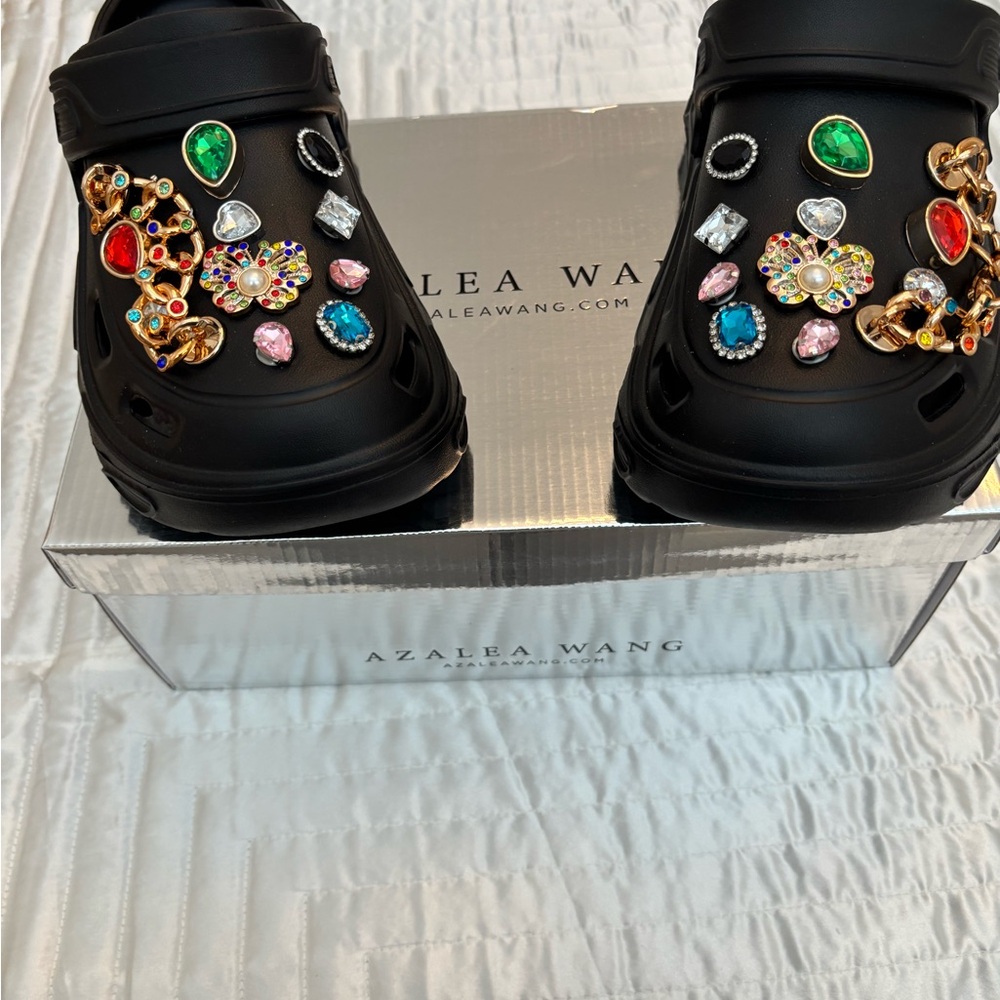 Azalea Wang Black Embellished Mules